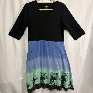 Svaha Black Satellite Twirl Dress Women’s Size 10 STEAM Organic Science Teacher